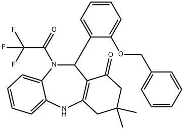 11-[2-(benzyloxy)phenyl]-3,3-dimethyl-10-(trifluoroacetyl)-2,3,4,5,10,11-hexahydro-1H-dibenzo[b,e][1,4]diazepin-1-one Structure