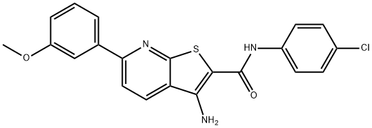 3-amino-N-(4-chlorophenyl)-6-(3-methoxyphenyl)thieno[2,3-b]pyridine-2-carboxamide,371131-63-4,结构式