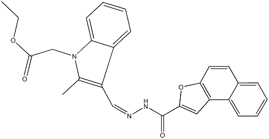 ethyl {2-methyl-3-[2-(naphtho[2,1-b]furan-2-ylcarbonyl)carbohydrazonoyl]-1H-indol-1-yl}acetate Structure