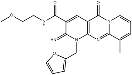 1-(2-furylmethyl)-2-imino-N-(2-methoxyethyl)-10-methyl-5-oxo-1,5-dihydro-2H-dipyrido[1,2-a:2,3-d]pyrimidine-3-carboxamide Structure