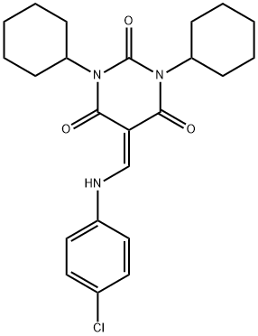 5-[(4-chloroanilino)methylene]-1,3-dicyclohexyl-2,4,6(1H,3H,5H)-pyrimidinetrione Structure