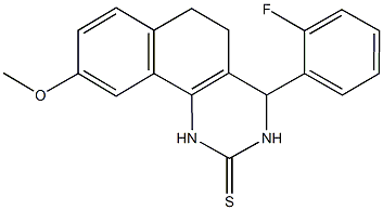 4-(2-fluorophenyl)-9-methoxy-3,4,5,6-tetrahydrobenzo[h]quinazoline-2(1H)-thione,371201-66-0,结构式