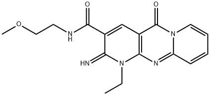 1-ethyl-2-imino-N-(2-methoxyethyl)-5-oxo-1,5-dihydro-2H-dipyrido[1,2-a:2,3-d]pyrimidine-3-carboxamide Structure