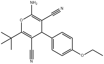 2-amino-6-tert-butyl-4-(4-ethoxyphenyl)-4H-pyran-3,5-dicarbonitrile Structure