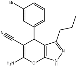6-amino-4-(3-bromophenyl)-3-propyl-1,4-dihydropyrano[2,3-c]pyrazole-5-carbonitrile|