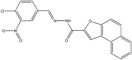 N'-{4-chloro-3-nitrobenzylidene}naphtho[2,1-b]furan-2-carbohydrazide 化学構造式