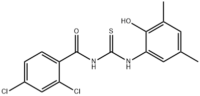 N-(2,4-dichlorobenzoyl)-N'-(2-hydroxy-3,5-dimethylphenyl)thiourea Structure