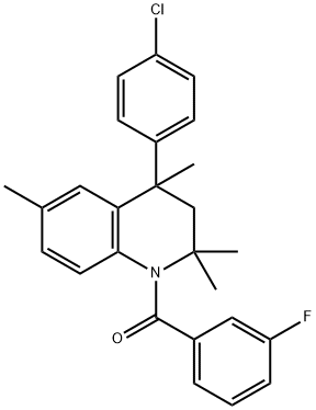 4-(4-chlorophenyl)-1-(3-fluorobenzoyl)-2,2,4,6-tetramethyl-1,2,3,4-tetrahydroquinoline Struktur