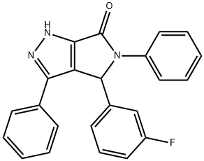 4-(3-fluorophenyl)-3,5-diphenyl-4,5-dihydropyrrolo[3,4-c]pyrazol-6(1H)-one Structure