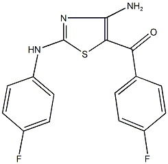 [4-amino-2-(4-fluoroanilino)-1,3-thiazol-5-yl](4-fluorophenyl)methanone Struktur