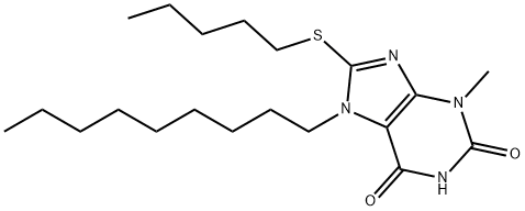 3-methyl-7-nonyl-8-(pentylsulfanyl)-3,7-dihydro-1H-purine-2,6-dione,371781-56-5,结构式