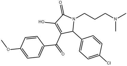 5-(4-chlorophenyl)-1-[3-(dimethylamino)propyl]-3-hydroxy-4-(4-methoxybenzoyl)-1,5-dihydro-2H-pyrrol-2-one,371924-89-9,结构式