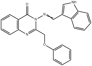 3-[(1H-indol-3-ylmethylene)amino]-2-(phenoxymethyl)-4(3H)-quinazolinone Struktur