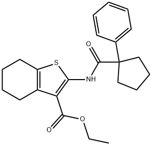 ethyl 2-{[(1-phenylcyclopentyl)carbonyl]amino}-4,5,6,7-tetrahydro-1-benzothiophene-3-carboxylate Struktur