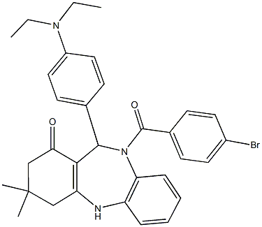 10-(4-bromobenzoyl)-11-[4-(diethylamino)phenyl]-3,3-dimethyl-2,3,4,5,10,11-hexahydro-1H-dibenzo[b,e][1,4]diazepin-1-one Structure