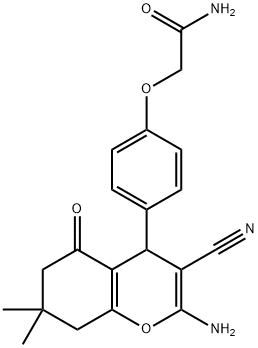 2-{[4-(2-amino-3-cyano-7,7-dimethyl-5-oxo-5,6,7,8-tetrahydro-4H-chromen-4-yl)phenyl]oxy}acetamide|