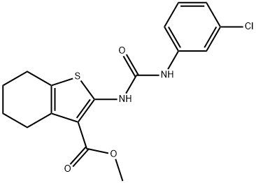 methyl 2-{[(3-chloroanilino)carbonyl]amino}-4,5,6,7-tetrahydro-1-benzothiophene-3-carboxylate Struktur