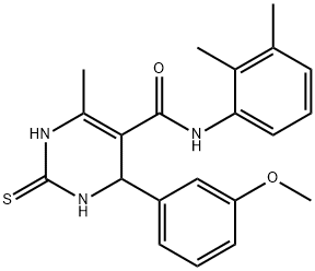 N-(2,3-dimethylphenyl)-4-(3-methoxyphenyl)-6-methyl-2-thioxo-1,2,3,4-tetrahydropyrimidine-5-carboxamide,373377-82-3,结构式