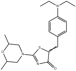 5-[4-(diethylamino)benzylidene]-2-(2,6-dimethyl-4-morpholinyl)-1,3-thiazol-4(5H)-one,373377-83-4,结构式