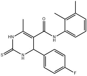 N-(2,3-dimethylphenyl)-4-(4-fluorophenyl)-6-methyl-2-thioxo-1,2,3,4-tetrahydropyrimidine-5-carboxamide,373611-15-5,结构式