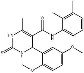 4-(2,5-dimethoxyphenyl)-N-(2,3-dimethylphenyl)-6-methyl-2-thioxo-1,2,3,4-tetrahydropyrimidine-5-carboxamide 结构式