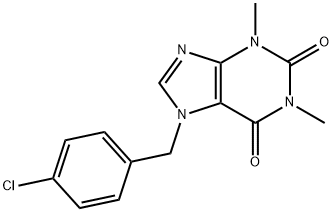 7-[(4-chlorophenyl)methyl]-1,3-dimethyl-3,7-dihydro-1H-purine-2,6-dione 化学構造式