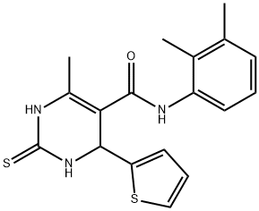 N-(2,3-dimethylphenyl)-6-methyl-4-thien-2-yl-2-thioxo-1,2,3,4-tetrahydropyrimidine-5-carboxamide Structure