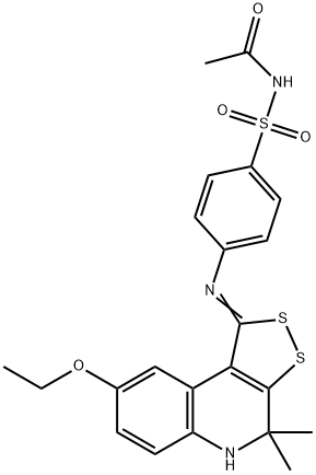 N-acetyl-4-[(8-ethoxy-4,4-dimethyl-4,5-dihydro-1H-[1,2]dithiolo[3,4-c]quinolin-1-ylidene)amino]benzenesulfonamide|