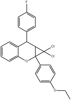 1,1-dichloro-1a-(4-ethoxyphenyl)-7-(4-fluorophenyl)-1,1a,7,7a-tetrahydrocyclopropa[b]chromene 结构式