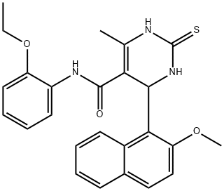 N-(2-ethoxyphenyl)-4-(2-methoxy-1-naphthyl)-6-methyl-2-thioxo-1,2,3,4-tetrahydropyrimidine-5-carboxamide,374607-04-2,结构式