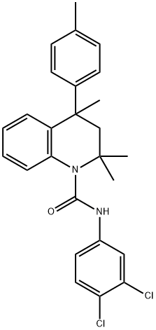 N-(3,4-dichlorophenyl)-2,2,4-trimethyl-4-(4-methylphenyl)-3,4-dihydro-1(2H)-quinolinecarboxamide 化学構造式