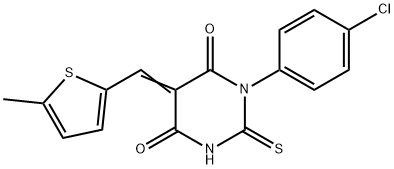 1-(4-chlorophenyl)-5-[(5-methyl-2-thienyl)methylene]-2-thioxodihydro-4,6(1H,5H)-pyrimidinedione|