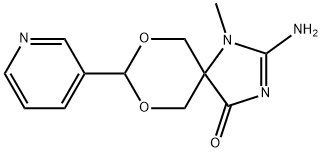 2-amino-1-methyl-8-(3-pyridinyl)-7,9-dioxa-1,3-diazaspiro[4.5]dec-2-en-4-one Structure