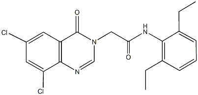 2-(6,8-dichloro-4-oxo-3(4H)-quinazolinyl)-N-(2,6-diethylphenyl)acetamide Structure