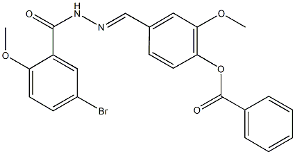 4-[2-(5-bromo-2-methoxybenzoyl)carbohydrazonoyl]-2-methoxyphenyl benzoate Structure