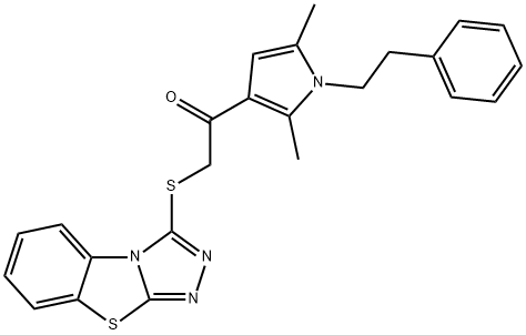 1-[2,5-dimethyl-1-(2-phenylethyl)-1H-pyrrol-3-yl]-2-([1,2,4]triazolo[3,4-b][1,3]benzothiazol-3-ylsulfanyl)ethanone Structure