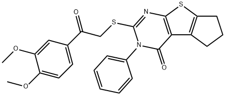 374693-27-3 2-{[2-(3,4-dimethoxyphenyl)-2-oxoethyl]sulfanyl}-3-phenyl-3,5,6,7-tetrahydro-4H-cyclopenta[4,5]thieno[2,3-d]pyrimidin-4-one