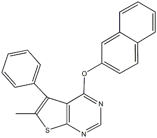 6-methyl-5-phenylthieno[2,3-d]pyrimidin-4-yl 2-naphthyl ether Struktur