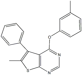 6-methyl-4-(3-methylphenoxy)-5-phenylthieno[2,3-d]pyrimidine Structure