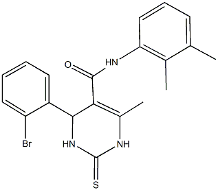 4-(2-bromophenyl)-N-(2,3-dimethylphenyl)-6-methyl-2-thioxo-1,2,3,4-tetrahydropyrimidine-5-carboxamide 化学構造式