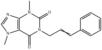 1-cinnamyl-3,7-dimethyl-3,7-dihydro-1H-purine-2,6-dione 化学構造式