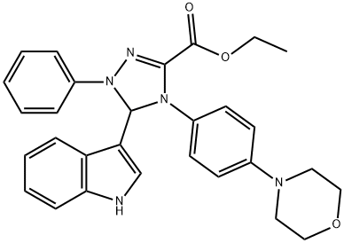 374910-53-9 ethyl 5-(1H-indol-3-yl)-4-[4-(4-morpholinyl)phenyl]-1-phenyl-4,5-dihydro-1H-1,2,4-triazole-3-carboxylate