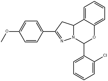 4-[5-(2-chlorophenyl)-1,10b-dihydropyrazolo[1,5-c][1,3]benzoxazin-2-yl]phenyl methyl ether,374911-15-6,结构式