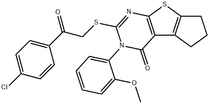 374912-44-4 2-{[2-(4-chlorophenyl)-2-oxoethyl]sulfanyl}-3-(2-methoxyphenyl)-3,5,6,7-tetrahydro-4H-cyclopenta[4,5]thieno[2,3-d]pyrimidin-4-one