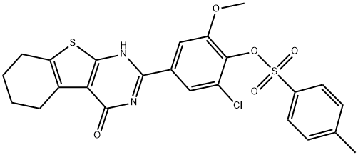 374913-40-3 2-chloro-6-methoxy-4-(4-oxo-3,4,5,6,7,8-hexahydro[1]benzothieno[2,3-d]pyrimidin-2-yl)phenyl 4-methylbenzenesulfonate