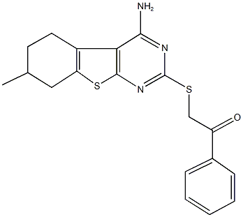 374913-66-3 2-[(4-amino-7-methyl-5,6,7,8-tetrahydro[1]benzothieno[2,3-d]pyrimidin-2-yl)sulfanyl]-1-phenylethanone