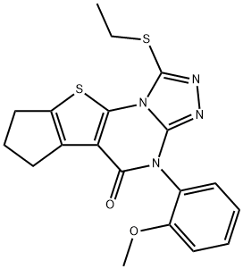 1-(ethylsulfanyl)-4-(2-methoxyphenyl)-7,8-dihydro-6H-cyclopenta[4,5]thieno[3,2-e][1,2,4]triazolo[4,3-a]pyrimidin-5(4H)-one,374914-88-2,结构式