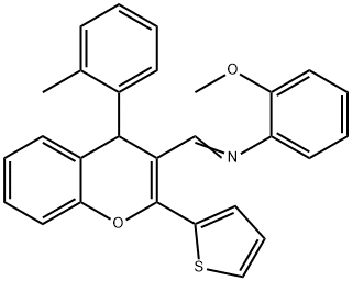 N-(2-methoxyphenyl)-N-{[4-(2-methylphenyl)-2-(2-thienyl)-4H-chromen-3-yl]methylene}amine|