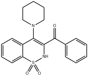 [1,1-dioxido-4-(1-piperidinyl)-2H-1,2-benzothiazin-3-yl](phenyl)methanone Struktur
