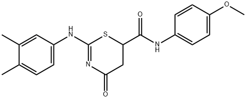 2-(3,4-dimethylanilino)-N-(4-methoxyphenyl)-4-oxo-5,6-dihydro-4H-1,3-thiazine-6-carboxamide|